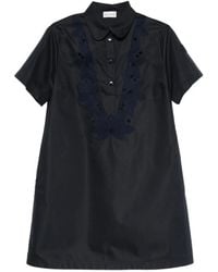 Moncler - Embroidered A-Line Mini Dress - Lyst