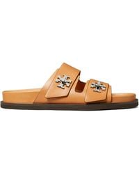 Tory Burch - Turnlock Leather Slides - Lyst