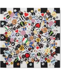 Moschino - Seidenschal Mit Schachbrett-Print - Lyst