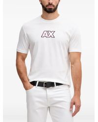 ARMANI EXCHANGE - Logo-Embroidered T-Shirt - Lyst