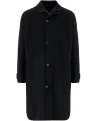 Giorgio Armani - Mantel aus Kaschmirgemisch mit Knopfverschluss - Lyst