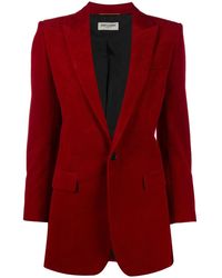 Saint Laurent Blazer Met Enkele Knoop - Rood