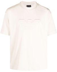 Emporio Armani - T-shirt logo eagle ricamato - Lyst