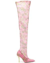 Off-White c/o Virgil Abloh - 100Mm Thigh-High Mesh Boots - Lyst