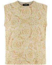 Versace - Barocco Sleeveless Knitted Top - Lyst