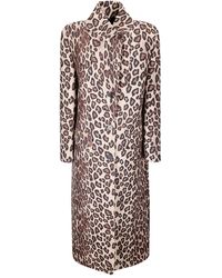 Alberto Biani - Button Leopard-Print Coat - Lyst