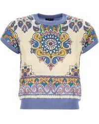 Etro - Paisley-Print Short-Sleeve Top - Lyst
