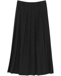 IVORY PARIS - Pleated Midi Skirt - Lyst