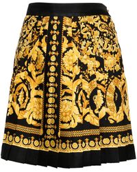 Versace - Barocco-print Silk Miniskirt - Lyst