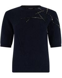 Fabiana Filippi - Gauze Bead-Embellished Short-Sleeve Sweater - Lyst