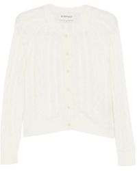 Bompard - Cable-Knit Button Cardigan - Lyst