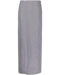 Thom Browne - Houndstooth-pattern Wool Maxi Skirt - Lyst