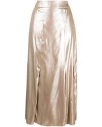 Peserico - Laminated-Twill Midi Skirt - Lyst