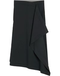 Ami Paris - Wrap Asymmetrical Wool Skirt - Lyst