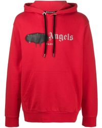 Palm Angels Hoodie Met Logo - Rood
