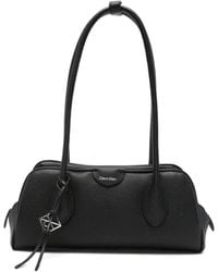 Calvin Klein - Logo-Print Pebbled Tote Bag - Lyst