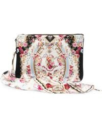 CAMILLA - Floral-Print Crystal-Embellished Clutch Bag - Lyst
