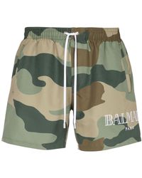 Balmain - Camouflage Swim Shorts - Lyst