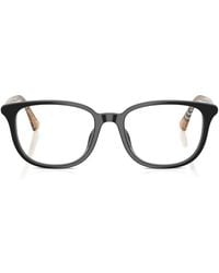 Burberry - Check-Pattern Square-Frame Glasses - Lyst
