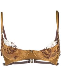 IHUOMA - Embroidery Quarter-Cup Bra - Lyst