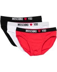 Moschino - Drie Slips Met Logoband - Lyst