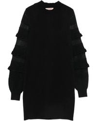 Twinset - Ruffled-Sleeve Mini Knitted Dress - Lyst