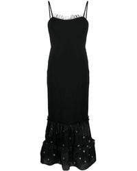 Off-White c/o Virgil Abloh - Eyelet-Embellished Flared Maxi Dress - Lyst
