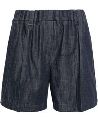 Brunello Cucinelli - Jeans-Shorts mit hohem Bund - Lyst