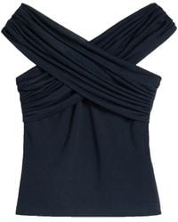 Ami Paris - Draped-Design Cotton-Blend Top - Lyst