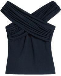 Ami Paris - Draped-Design Cotton-Blend Top - Lyst
