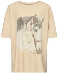 MM6 by Maison Margiela - Horse-Portrait Short-Sleeve T-Shirt - Lyst