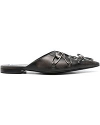Acne Studios - Lace-up Leather Mules - Lyst