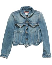 Acne Studios - Denim Jack Met Knopen En Gewelfde Constructie - Lyst