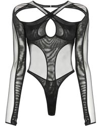 Mugler - Layered Cut-Out Bodysuit - Lyst