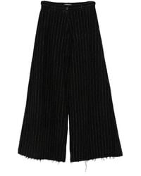 Rundholz - Pinstripe Frayed-Hem Trousers - Lyst