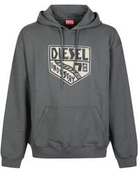 DIESEL - Logo-Print Drawstring Hoodie - Lyst