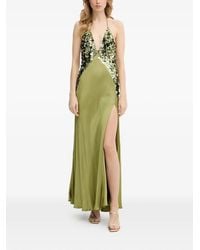 Bardot Halter Neck Maxi Dress in Green | Lyst