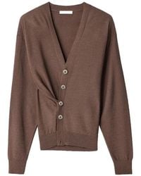 Lemaire - Wool Blend Twisted Cardigan - Lyst