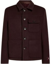 Etro - Logo Cashmere Shirt Jacket - Lyst