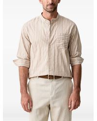 Benetton - Striped Band-Collar Shirt - Lyst