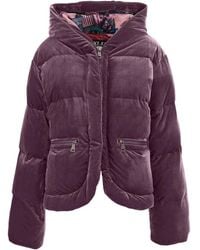 Versace Jeans Couture - Velvet Puffer Jacket - Lyst