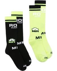 Martine Rose - Twee Paar Katoenen Sokken Met Geborduurd Logo - Lyst