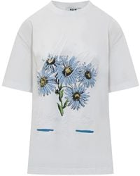 MSGM - Printed T-Shirt - Lyst