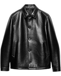 Prada - Giacca nera in nappa - Lyst