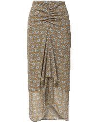 Veronica Beard - Limani Floral-Print Ruched Skirt - Lyst