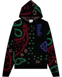 Rhude - Paisley-Pattern Knitted Hoodie - Lyst