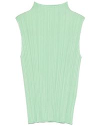 Pleats Please Issey Miyake - High Neck Pleated Vest - Lyst