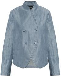 Emporio Armani - Denim Blazer Jacket - Lyst
