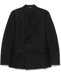 Dolce & Gabbana - Double-Breasted Linen Blazer - Lyst