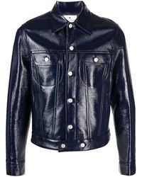 Courreges - Button-up Faux-leather Jacket - Lyst